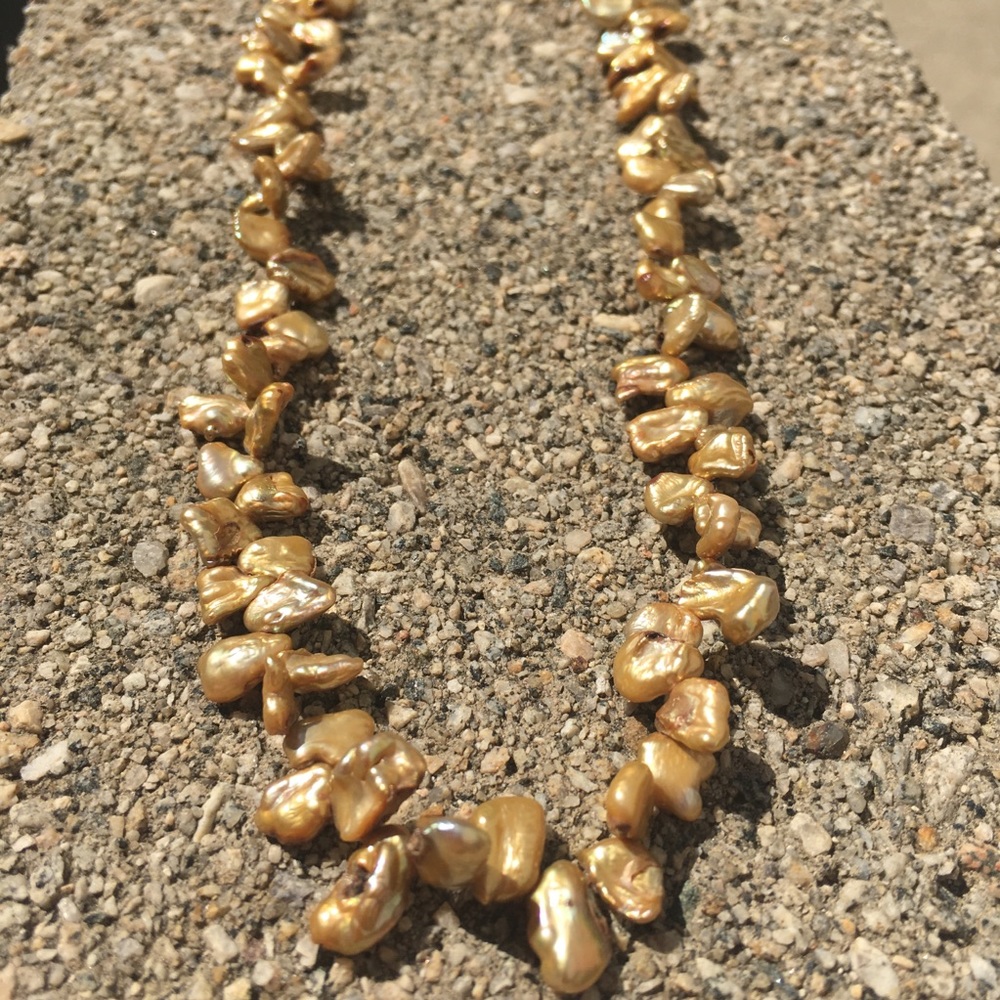 Fresh water Keishi  Pearl Necklace /gold